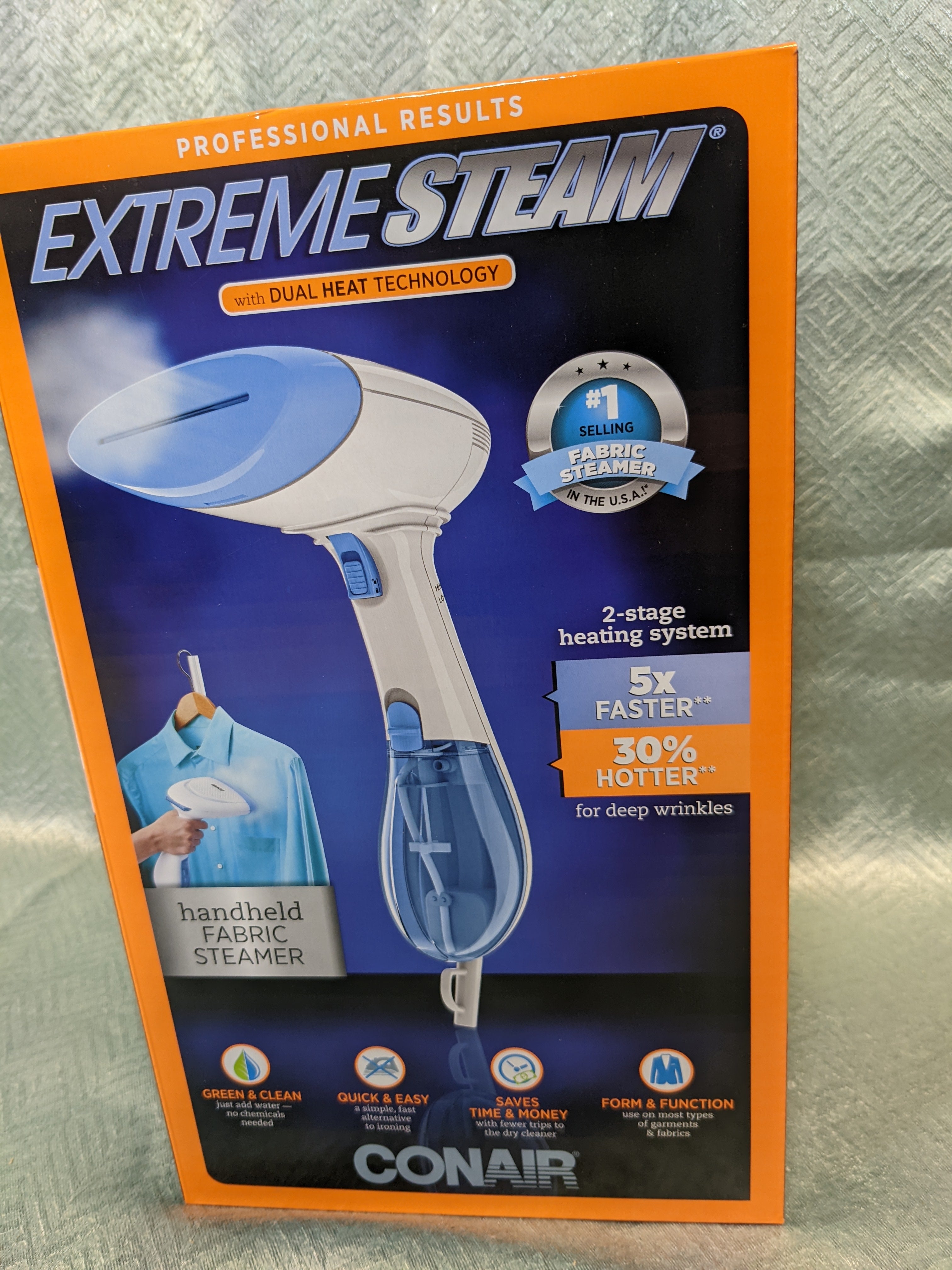Conair - GS23N Extreme Steam Hand Held Fabric Steamer with Dual Heat, White/Blue (7568709648622)